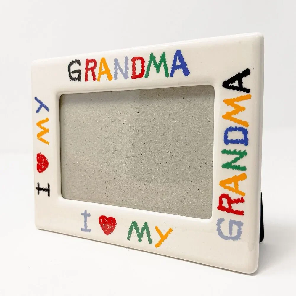 Vintage I Love My Grandma Ceramic Picture Frame 4x6” Photo Child Gift Memories
